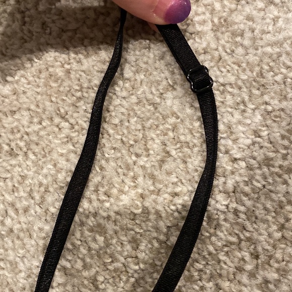 EUC One Piece Snap Crotch Black Bodysuit by Leith Size L Large Skinny Straps - Picture 6 of 7